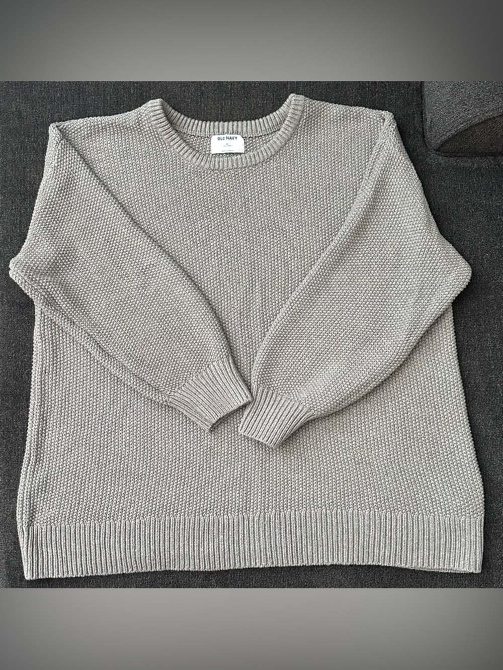 Old Navy Light Gray Women’s Crewneck Tunic, Knit Sweater